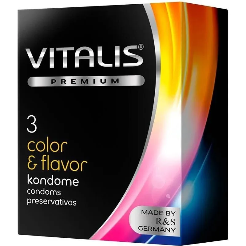Condones VITALIS COLOR & SABOR*3 (ARCOIRIS) CND1689TC