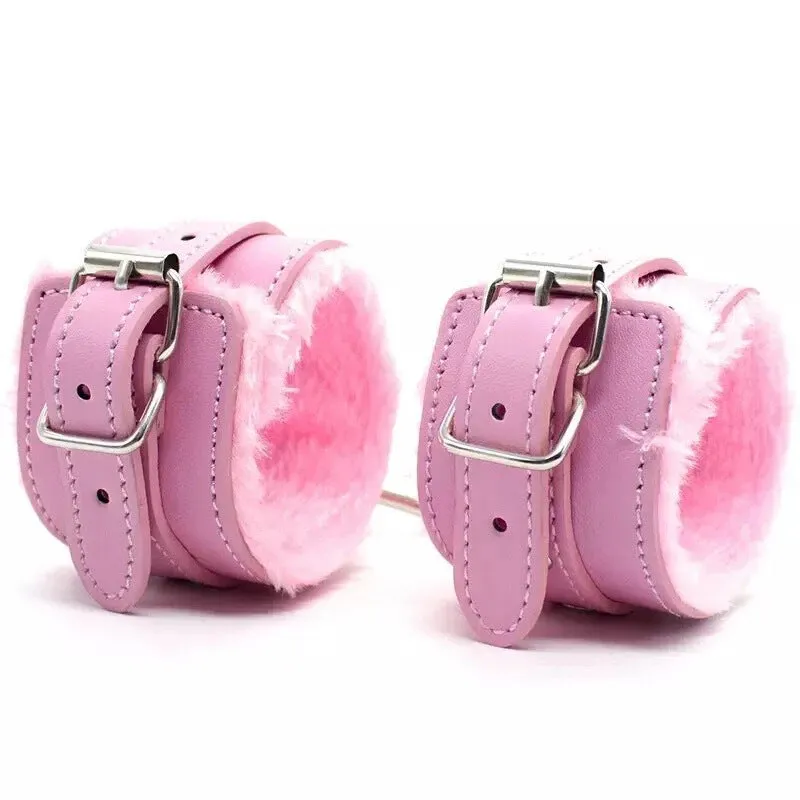 Esposas FETISH FURRY CUERO (ROSADAS) SPS789SS