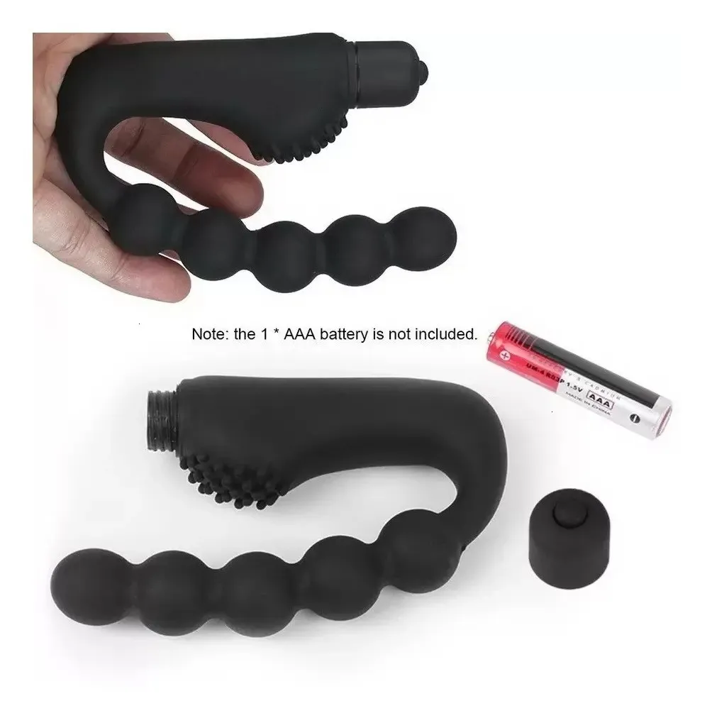 Estimulador PROSTATICO SILICONA ONDAS 1 VELOCIDAD 12/2 CM NEGRO -COCOLILI-(AAA) STM736DH