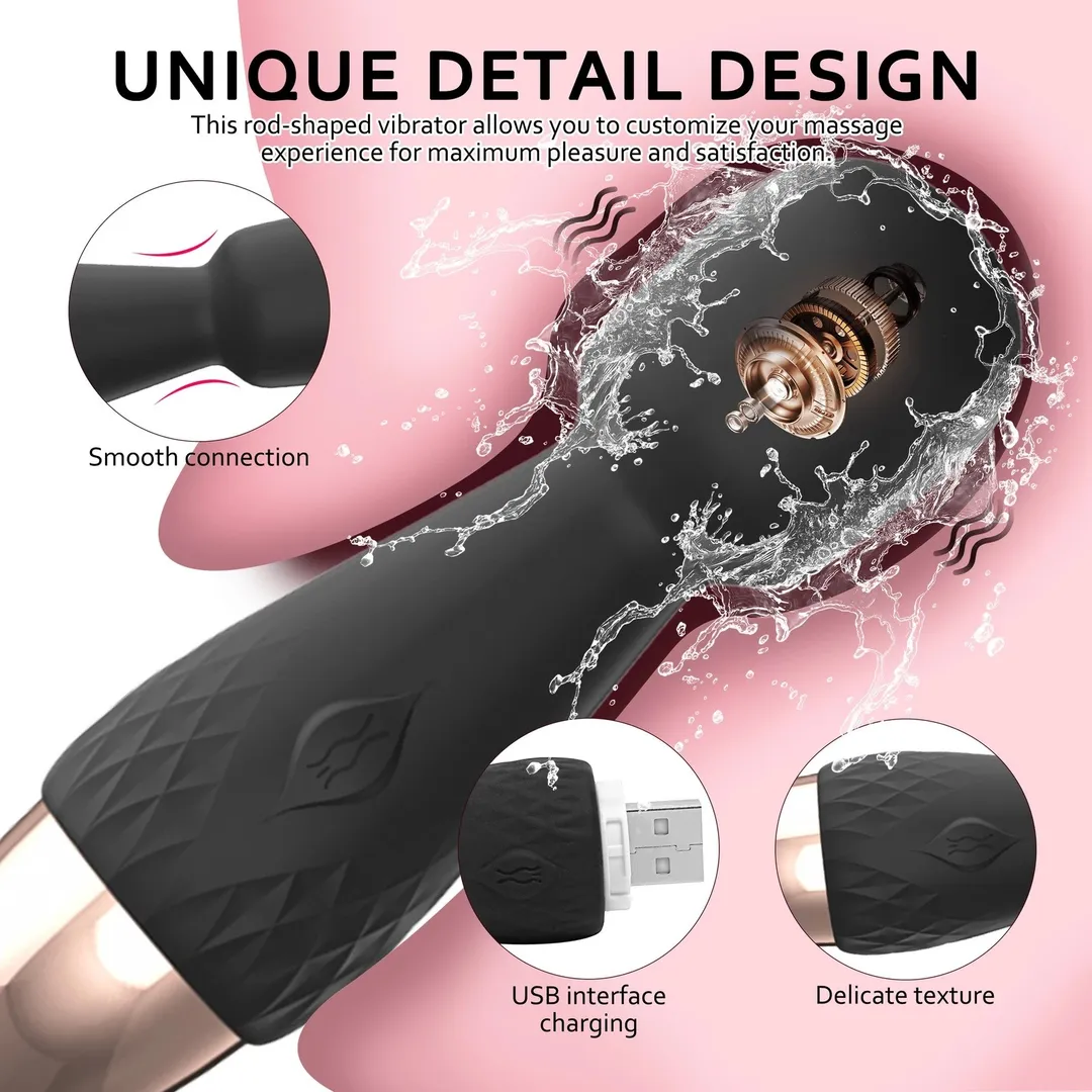 Lilo - Masajeador MINI HITACHI VARITA MAGICA LILO 10V 10/2CM NEGRO USB MSJ1007HL