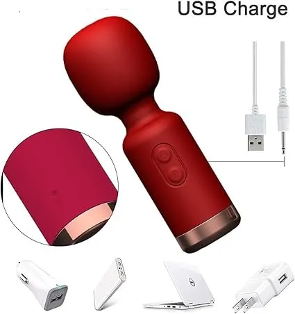 Masajeador MINI HITACHI VARITA MAGICA 10V 11/3.5CM USB ROJO MSJ1383DH  