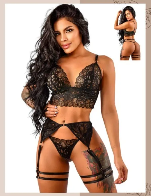 Lenceria CONJUNTO ENCAJE 513 (NEGRO) CNJ1084PVC 