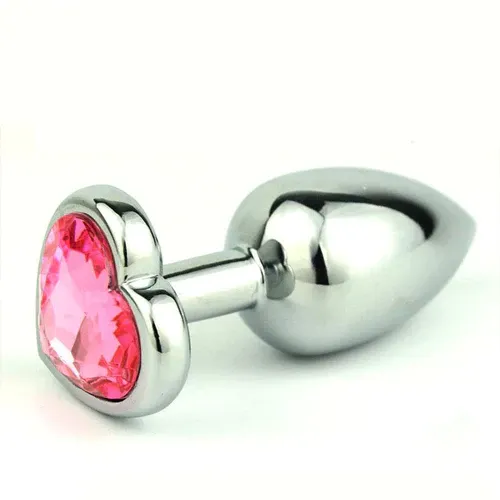 Plug MET/PLATEADO LISO CORAZON TS 7.3/2.8 CM (ROSADO) PLG1317DH