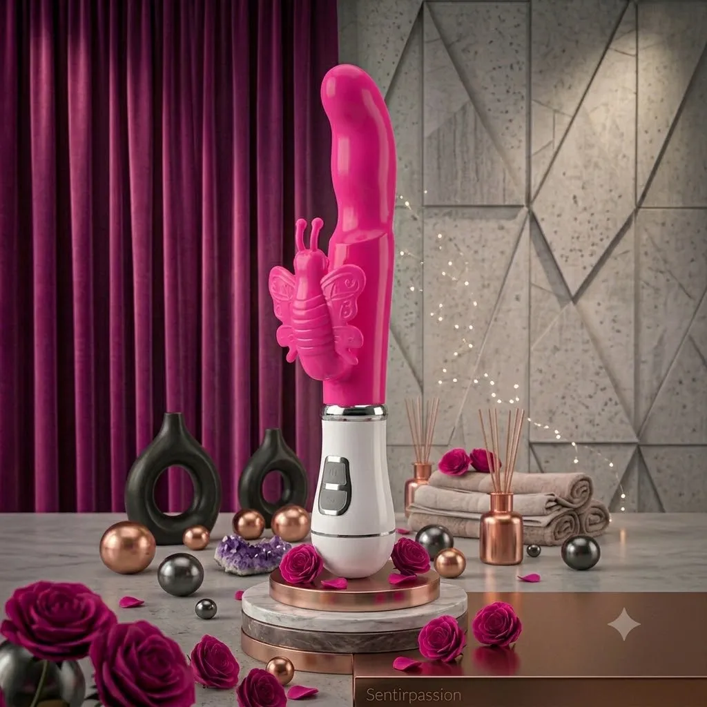 Vibrador RABBIT  MARIPOSA 8V 21/3CM (FUCSIA) USB VBR536BR 