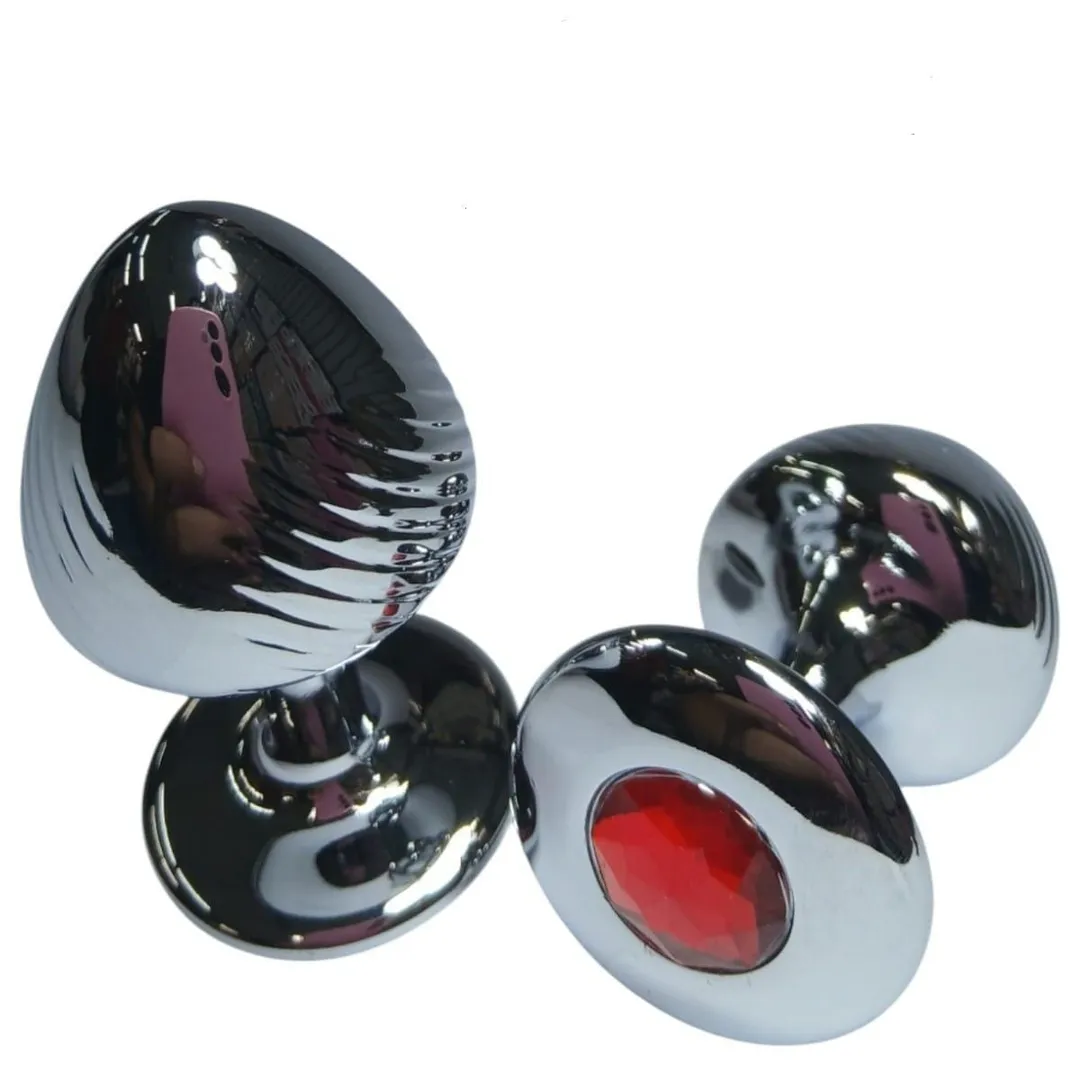 Plug MET/PLATEADO IRREGULAR REDONDO 8.6/7.2CM TM (ROJO) PLG2011DH