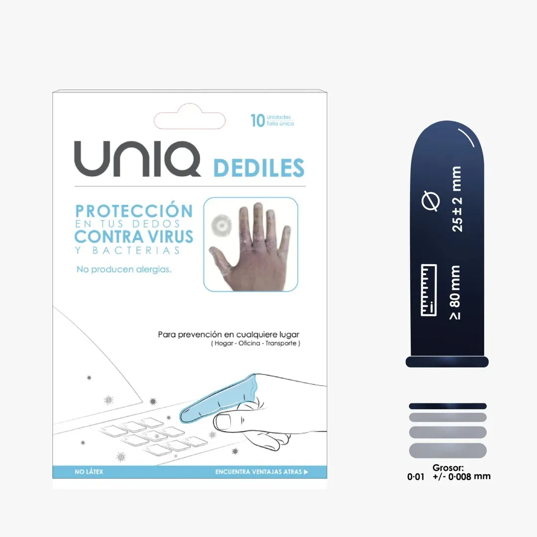 Condones UNIQ PARA DEDOS*10 CND723TC