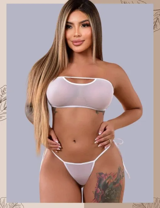 Lenceria CONJUNTO MALLA 035 (BLANCO) CNJ1933PVC