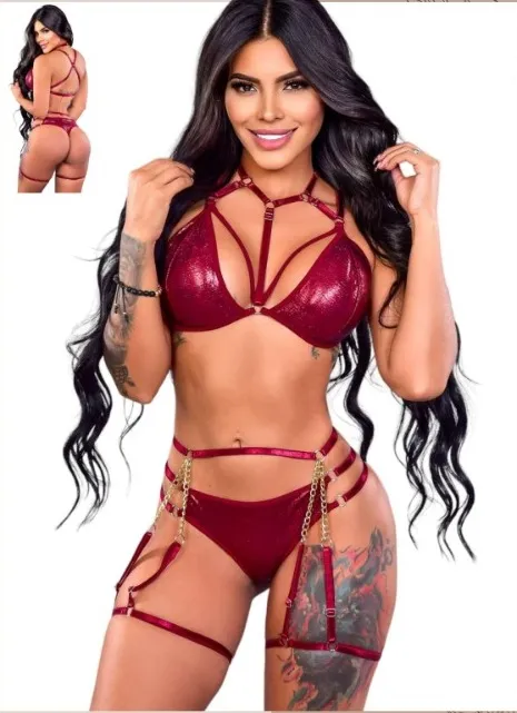 Lenceria CONJUNTO CUERINA 659 (VINOTINTO) CNJ1923PVC