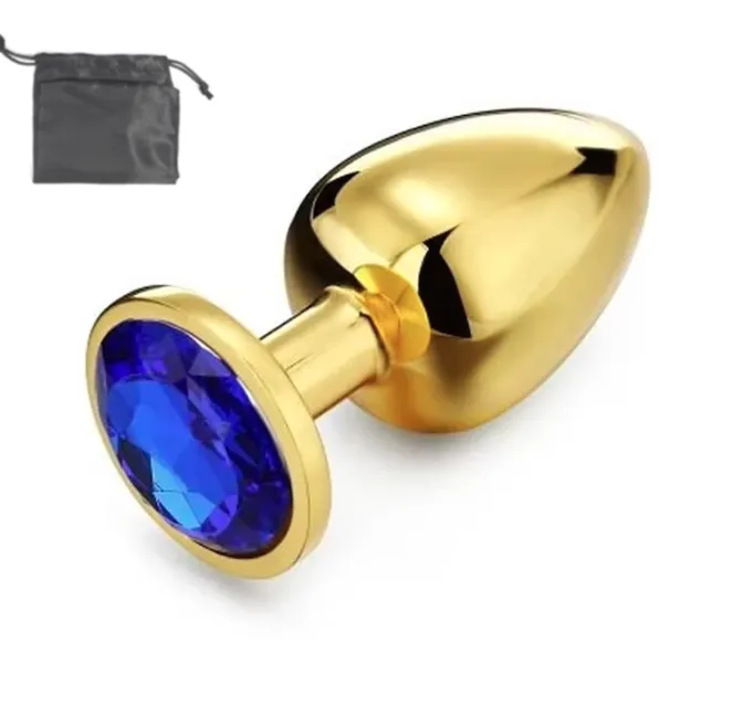 Plug MET/DORADO LISO REDONDO TM 8.5/3.5 CM (AZUL) PLG1862DH