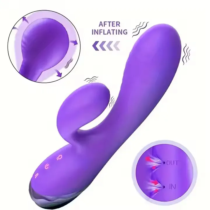 Vibrador RABBIT INFLABLE 10V 19/11/4.2CM USB (LILA) VBR1532DH