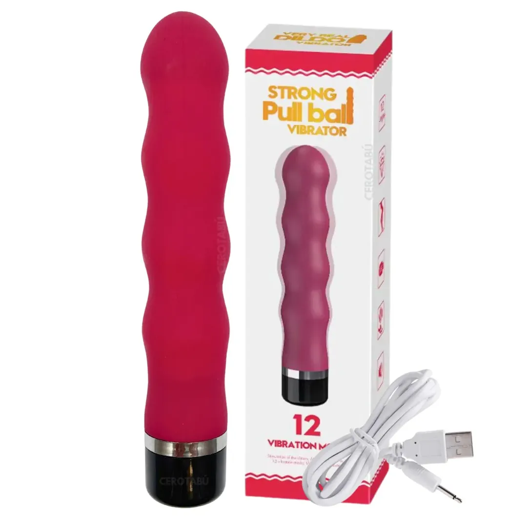 Vibrador CLASICO ONDULADO 12V 19/3.8CM (LILA) USB VBR1737DH