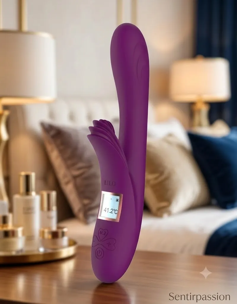Vibrador RABBIT TERMICO 10V 22/14/3CM (VINOTINTO) USB VBR1673DH