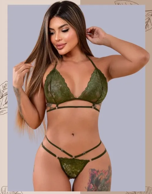 Lenceria CONJUNTO ENCAJE 044 (VERDE JADE) CNJ1934PVC