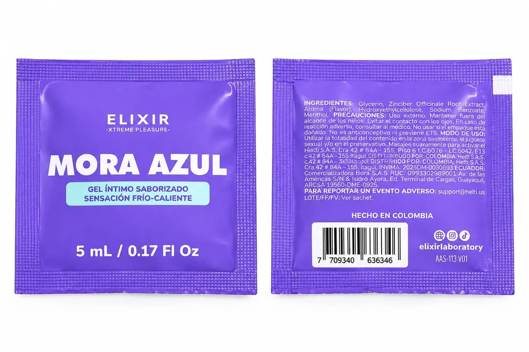 Lubricante FRIO/CALOR -ELIXIR- SACHET (MORA-AZUL) LBR2048BR