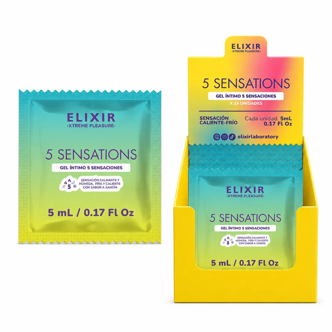 Lubricante MULTISENSORIAL 5 SENSACIONES -ELIXIR- SACHET (SANDIA) LBR1961BR