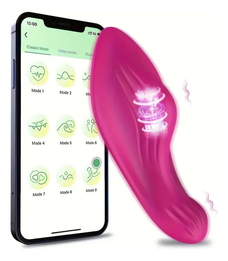 Estimulador PANTY CON APP 9V 8.5/4.1CM USB (FUCSIA) STM1776DH