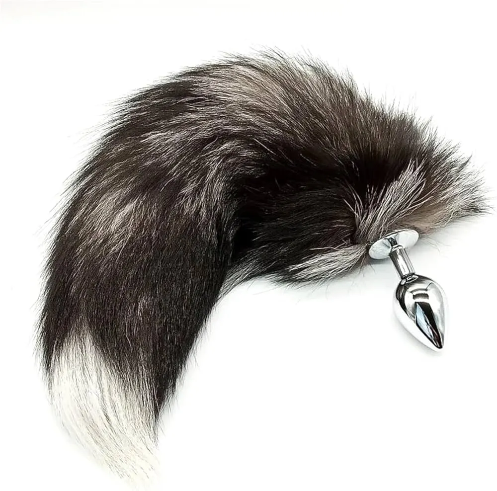 Plug MET/PLATEADO COLA ZORRO TM 8.5/3.5CM (MARRON) PLG17858DH