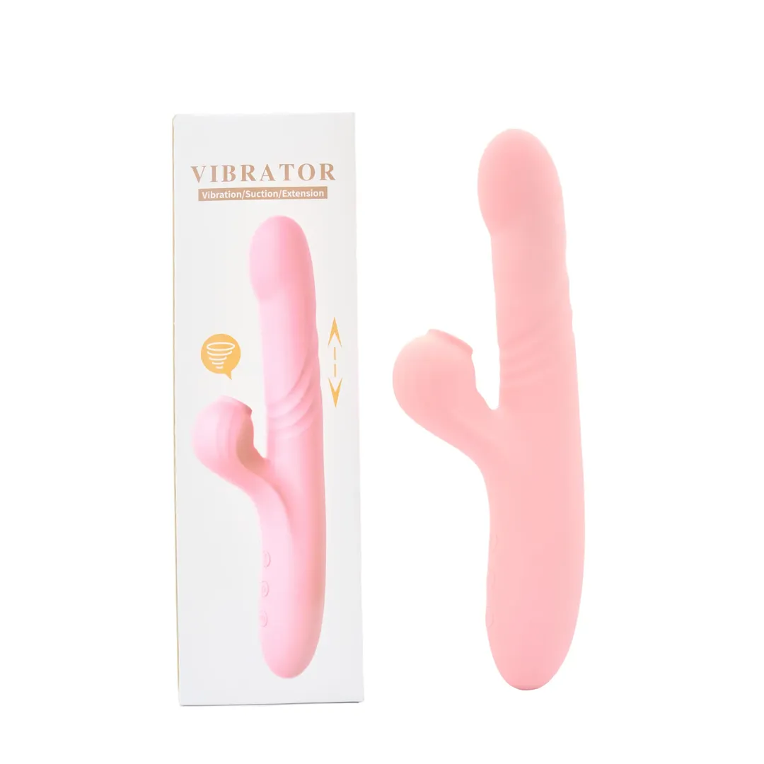Vibrador RABBIT SUCCIONADOR TELESCOPICO 10V 24/12/4CM (ROSADO) USB VBR1826BR