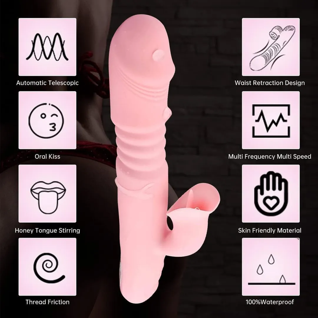 Vibrador ESTIMULADOR TERMICO TELESCOPICO 7V 23/14/3.5CM (ROSADO) USB VBR1827BR