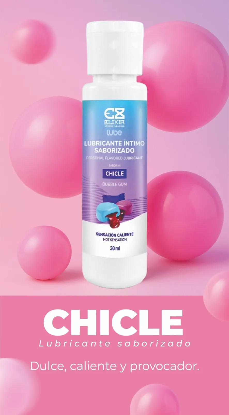Lubricante CALIENTE -ELIXIR- 30 ML (CHICLE) LBR964BR