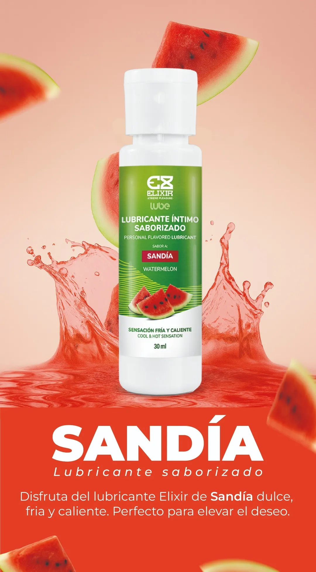 Lubricante CALIENTE -ELIXIR- 30 ML (SANDIA) LBR965BR