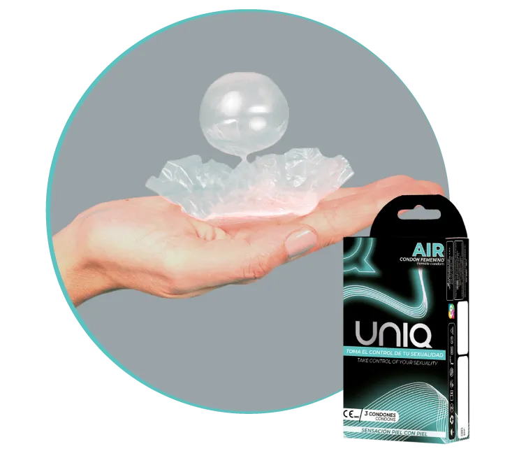 Condones UNIQ FEMENINO CON BURBUJA DE AIRE*3 CND1752TC
