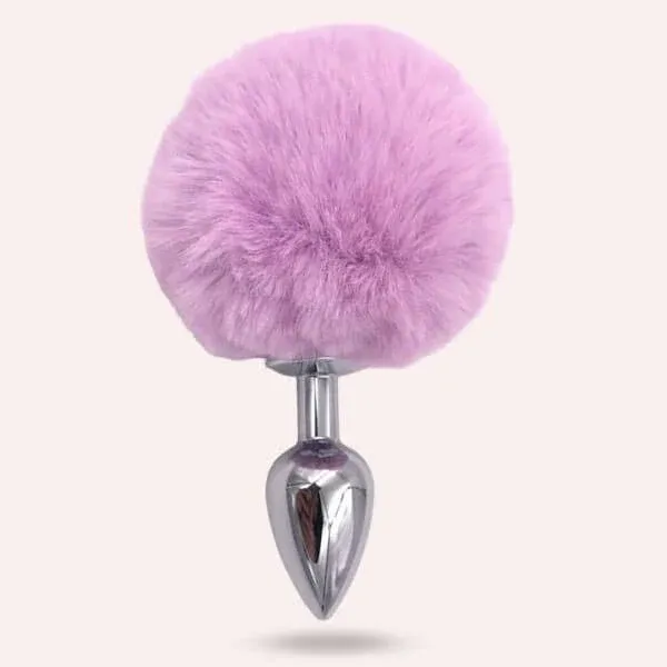 Plug MET/PLATEADO COLA CONEJO TS 7.3/2.8 CM (LILA) PLG1791DH1