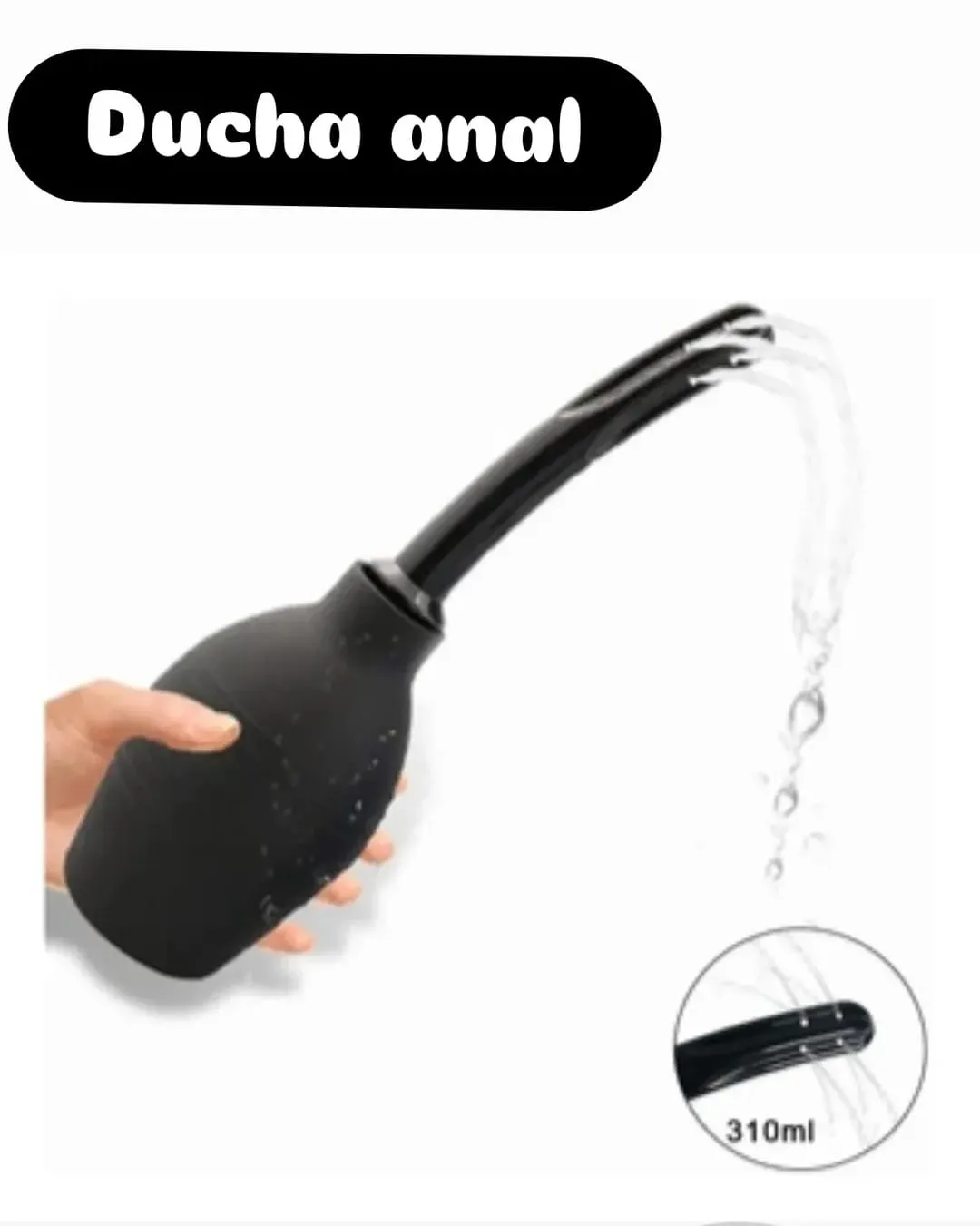 Ducha ANAL/VAGINAL CURVA TXL 310ML (NEGRA) DHC761BR