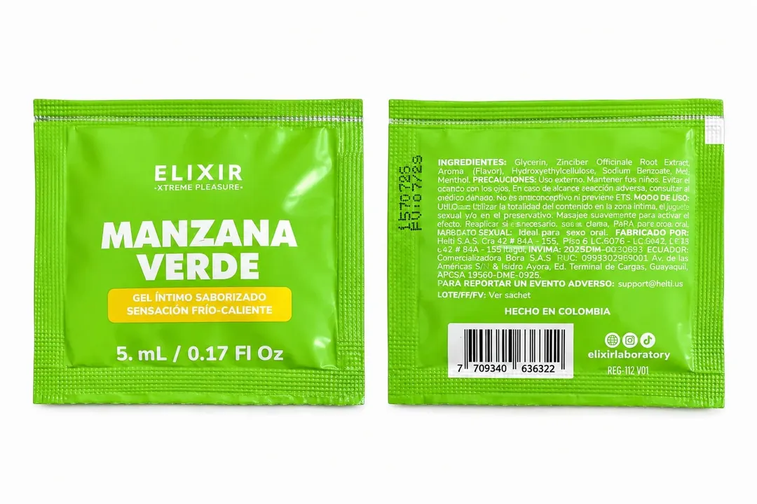 Lubricante FRIO/CALOR -ELIXIR- SACHET (MANZANA VERDE) LBR2049BR