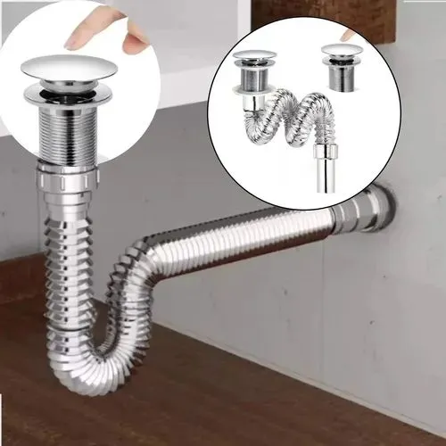 SIFON FLEXIBLE LAVAMANOS PUSH ECONOMICO X 12 UDS