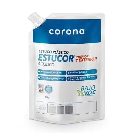 ESTUCO ACRILICO X KL CORONA (ESTUCOR) x 12 UDS