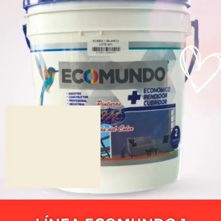 VINILO T-1 EN GALON ECOMUNDO BLANCO ALMENDRA