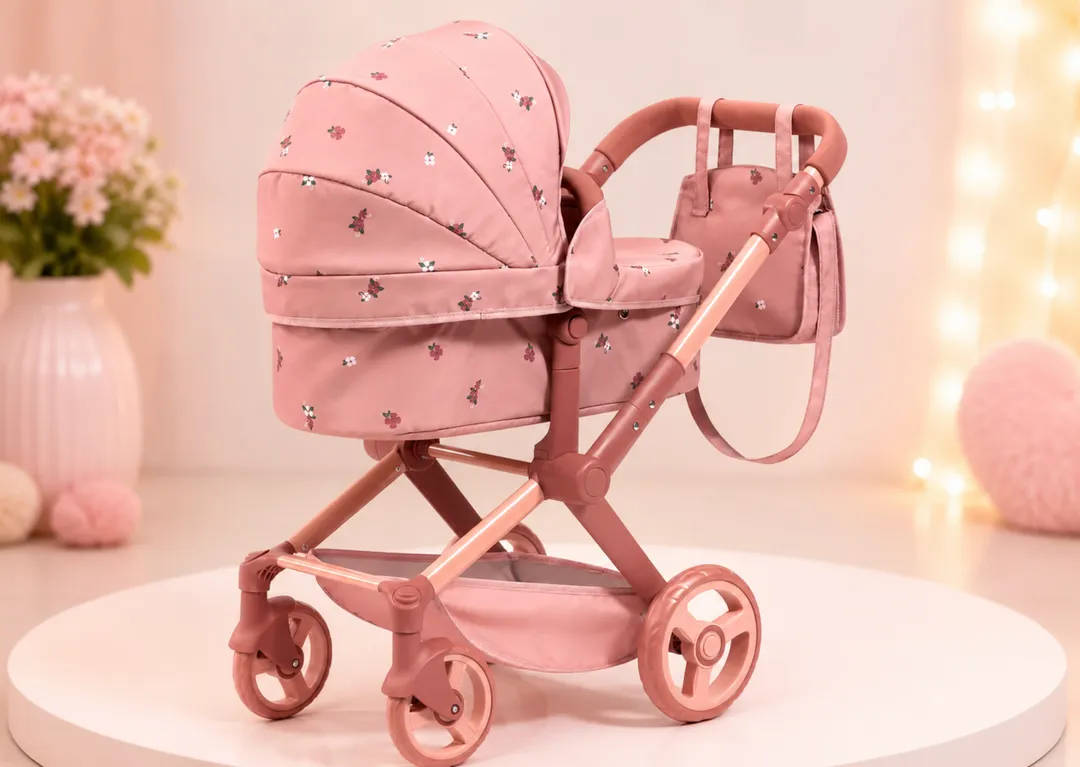 Coche Rosado Flores