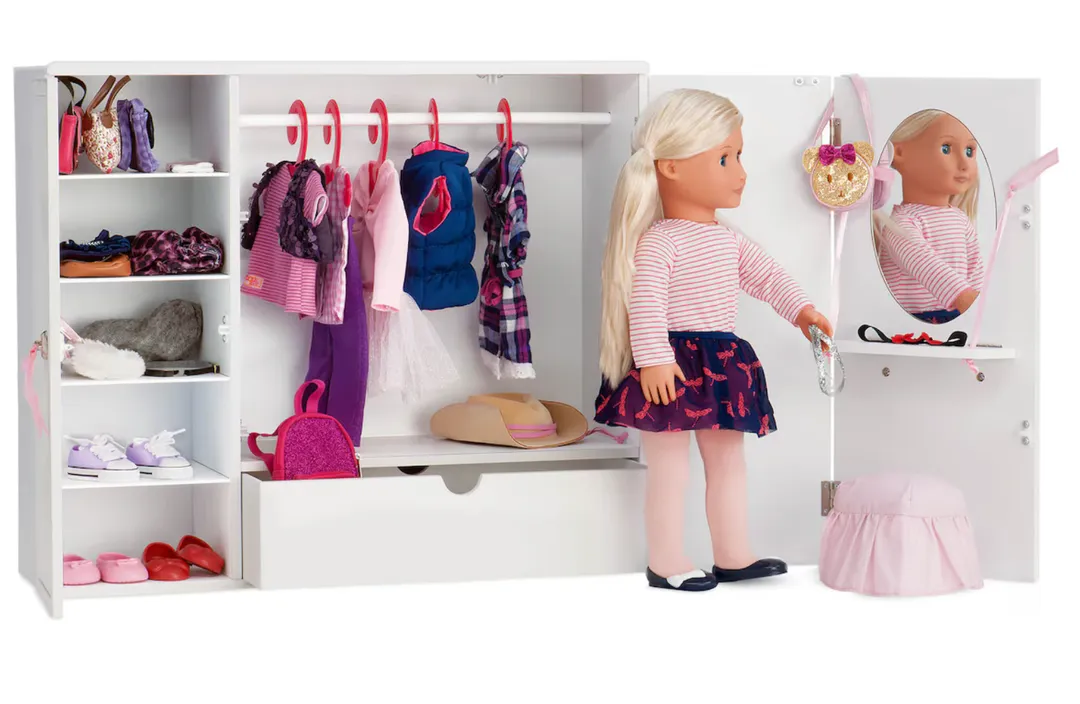 Set Armario de Madera con Tocador y Banqueta – Our Generation