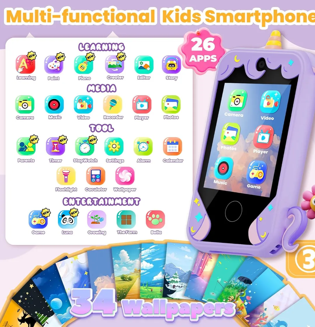 Mini Celular Unicornio Morado
