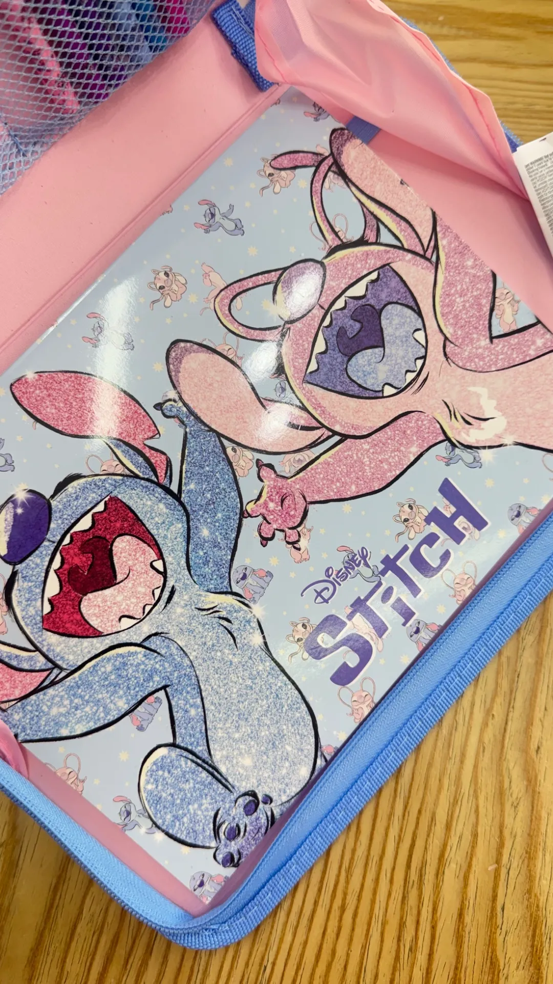 Cartuchera Con Accesorios Stitch Azul