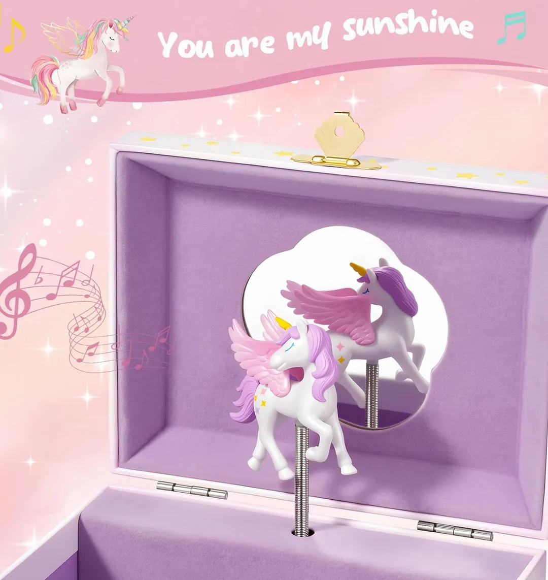 Joyero Musical Unicornio Azul