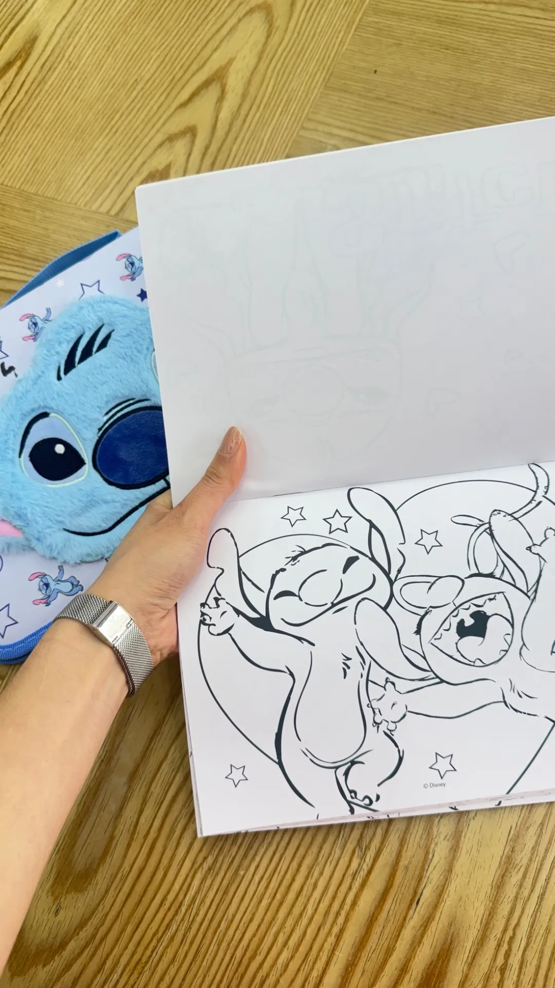 Cartuchera Con Accesorios Stitch Azul