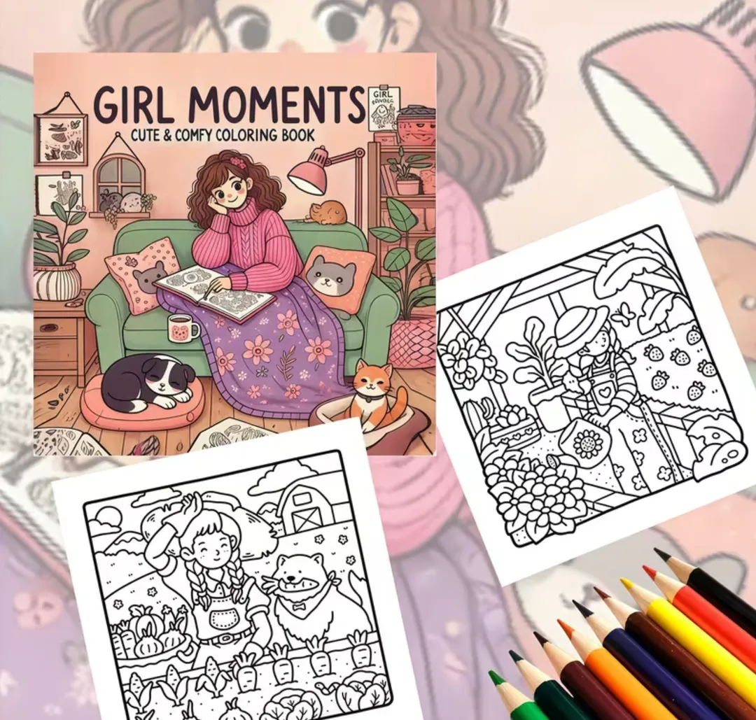 Libro Para Colorear Girl Moments Cute