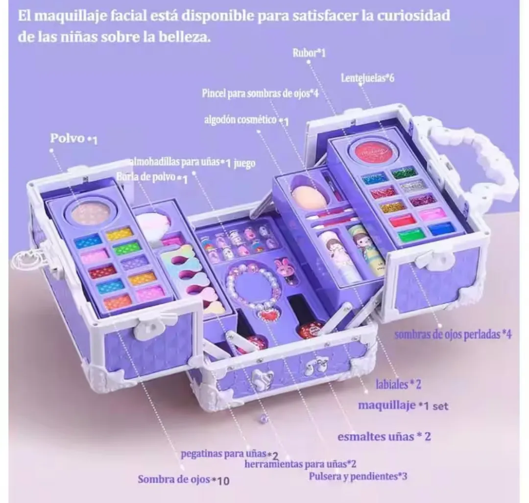 Cofre de maquillaje morado