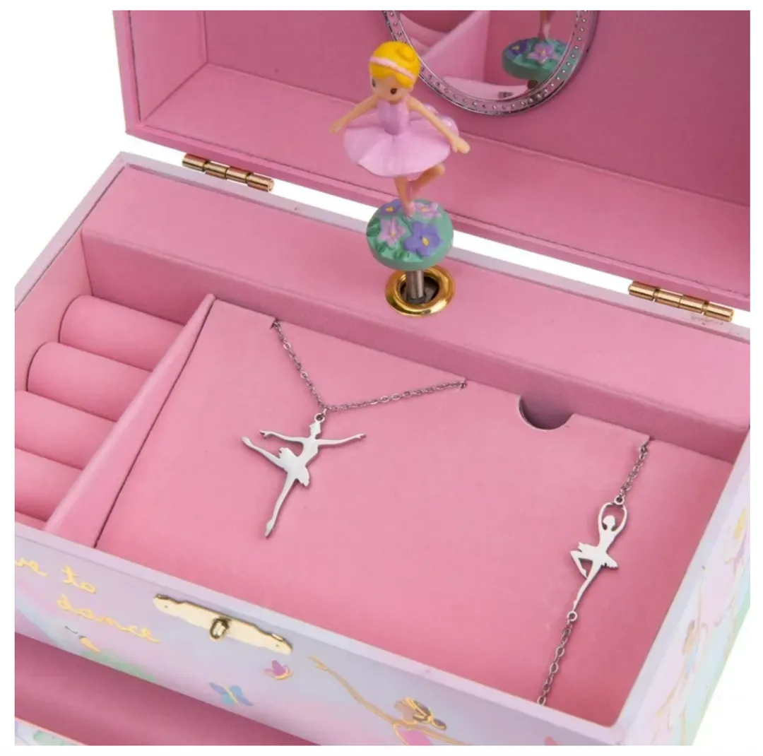 Joyero Caja Musical de Bailarina con Juego de Joyas