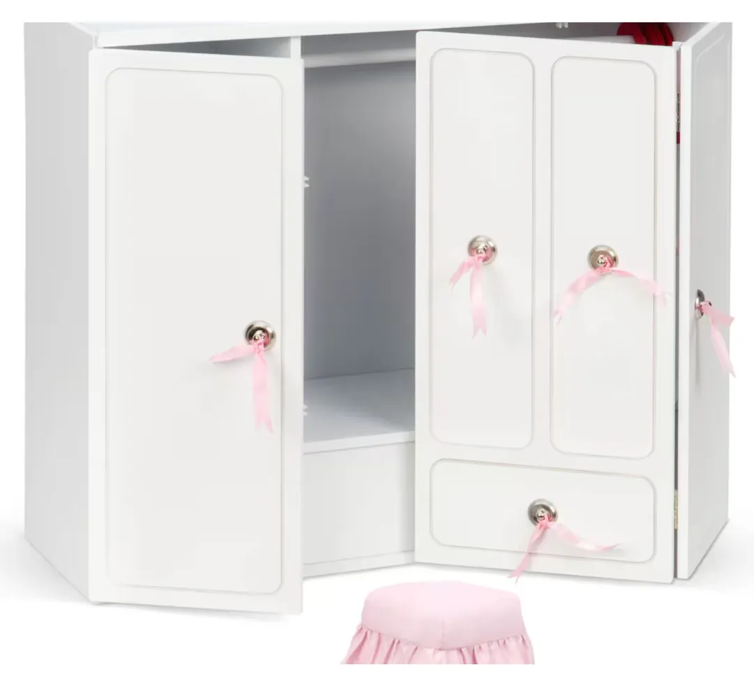 Set Armario de Madera con Tocador y Banqueta – Our Generation