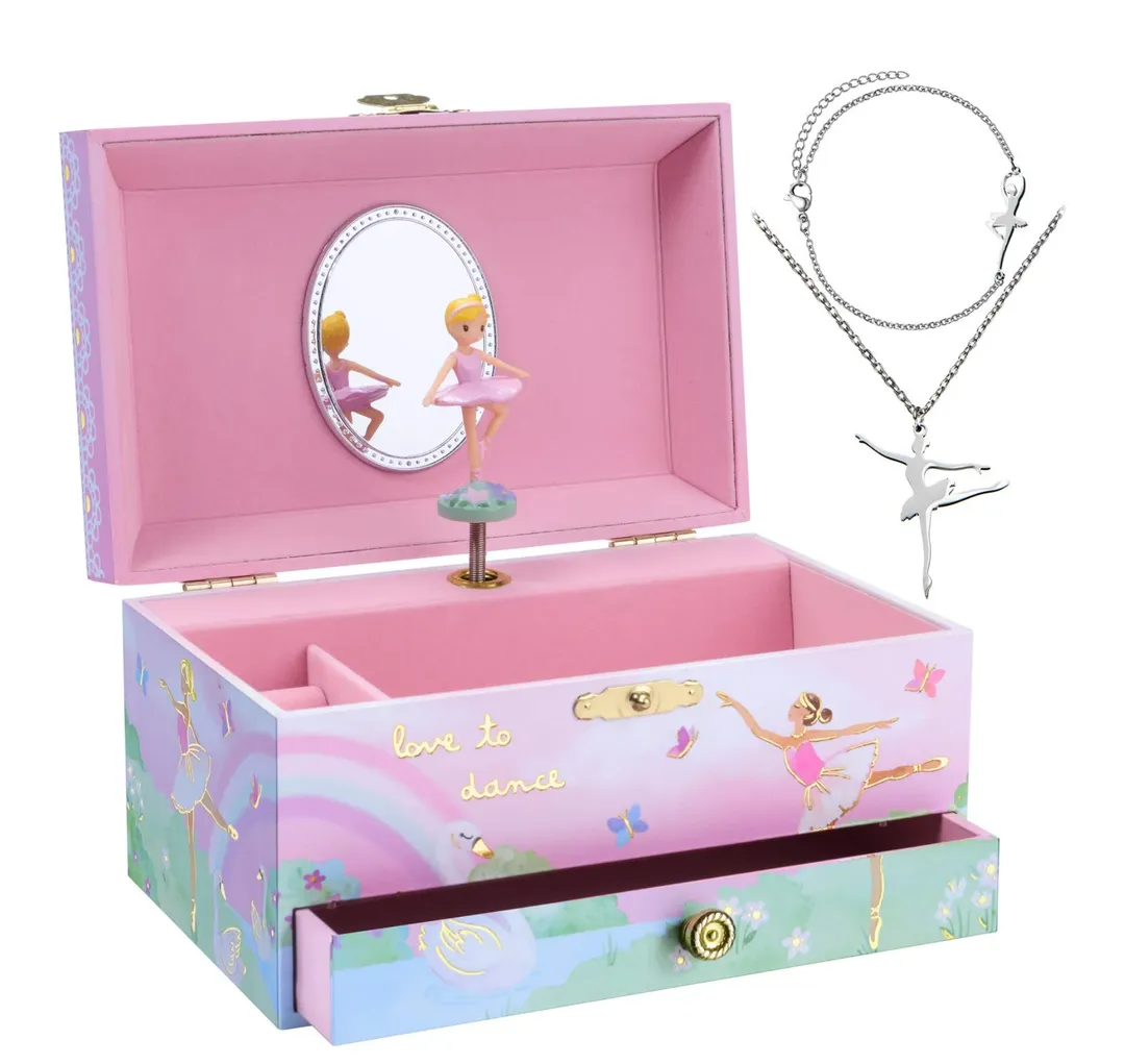 Joyero Caja Musical de Bailarina con Juego de Joyas