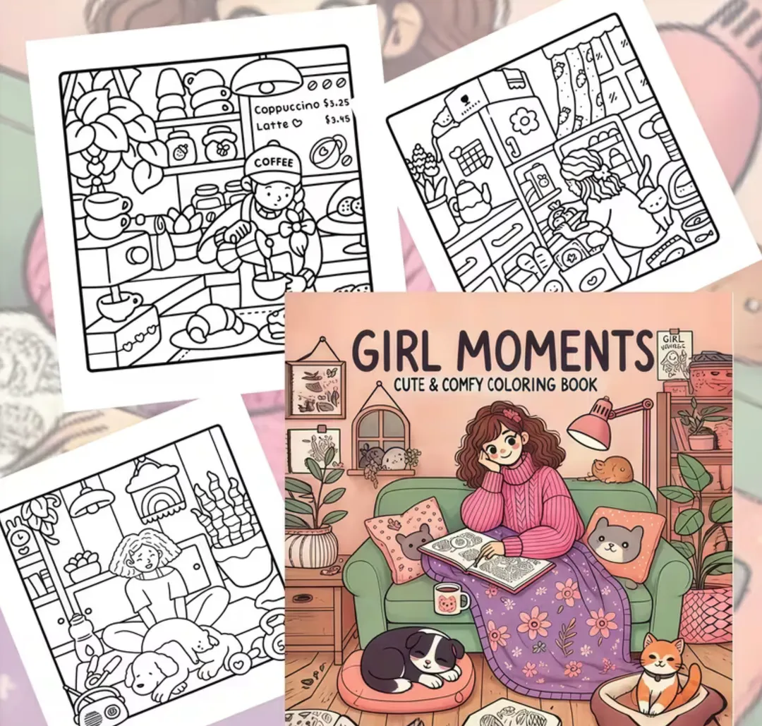 Libro Para Colorear Girl Moments Cute