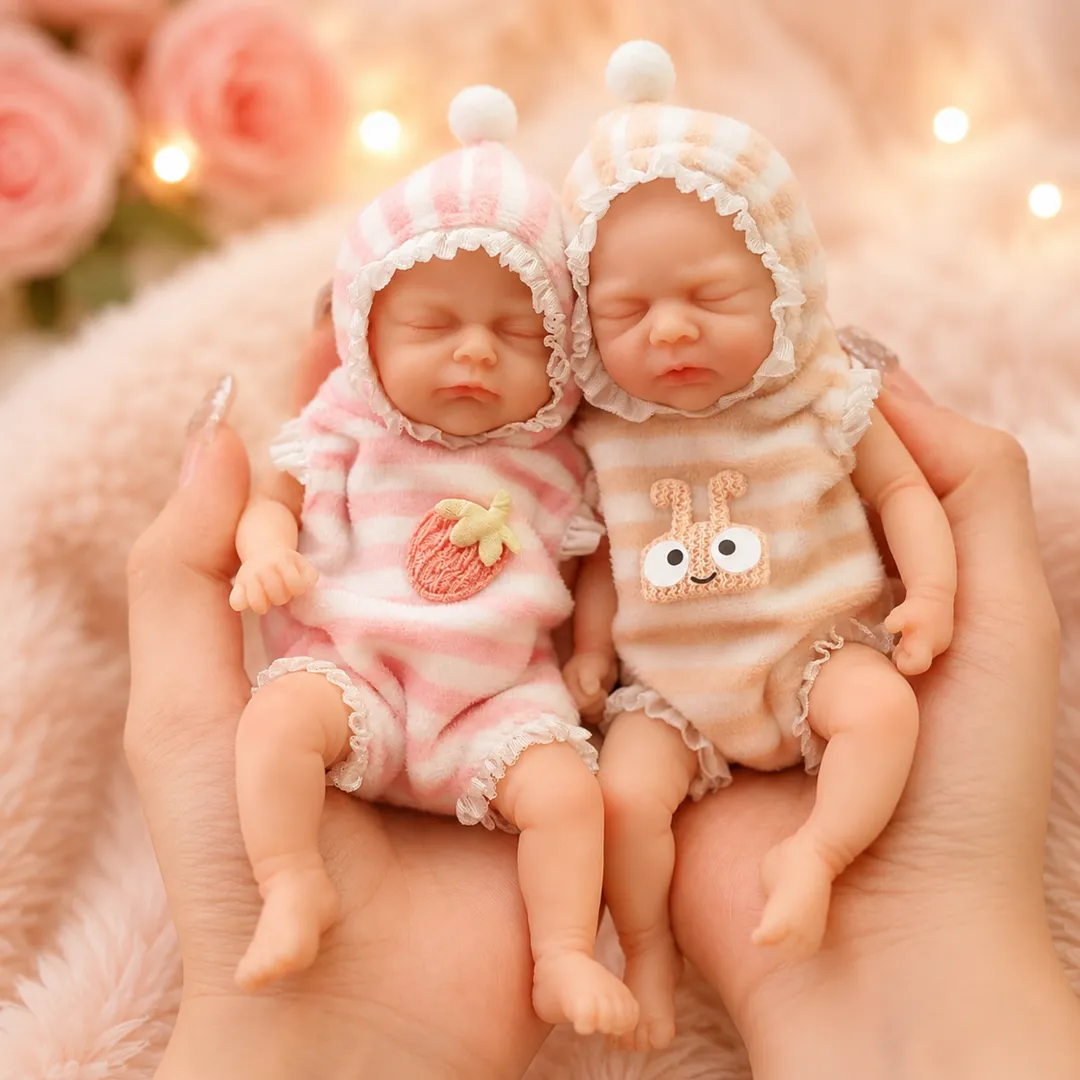 Mini Bebé Reborn Gemelas Dormidas