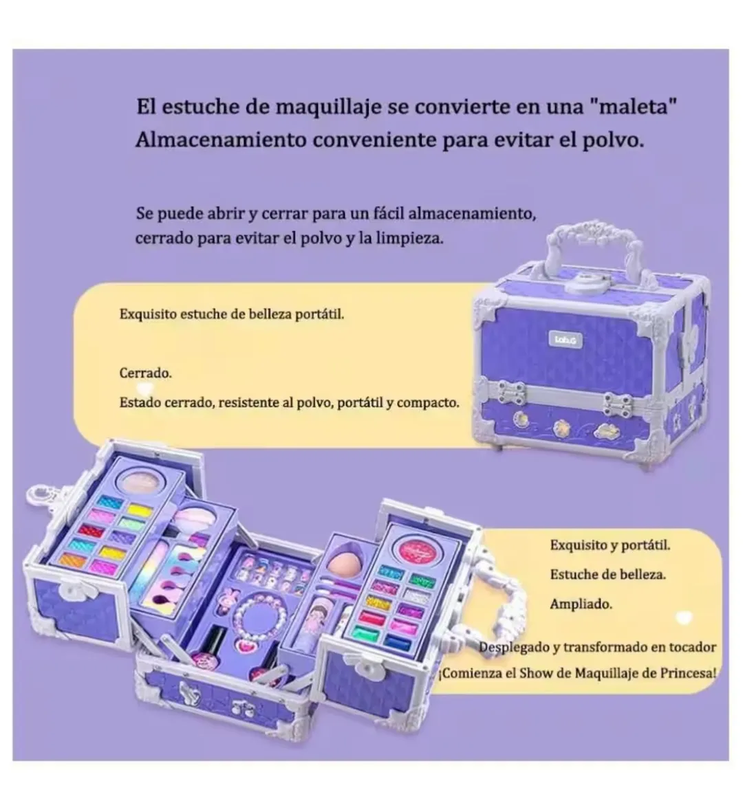 Cofre de maquillaje morado