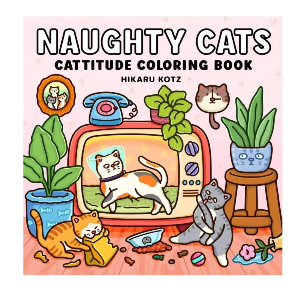 Libro Para Colorear Naughty Cats 