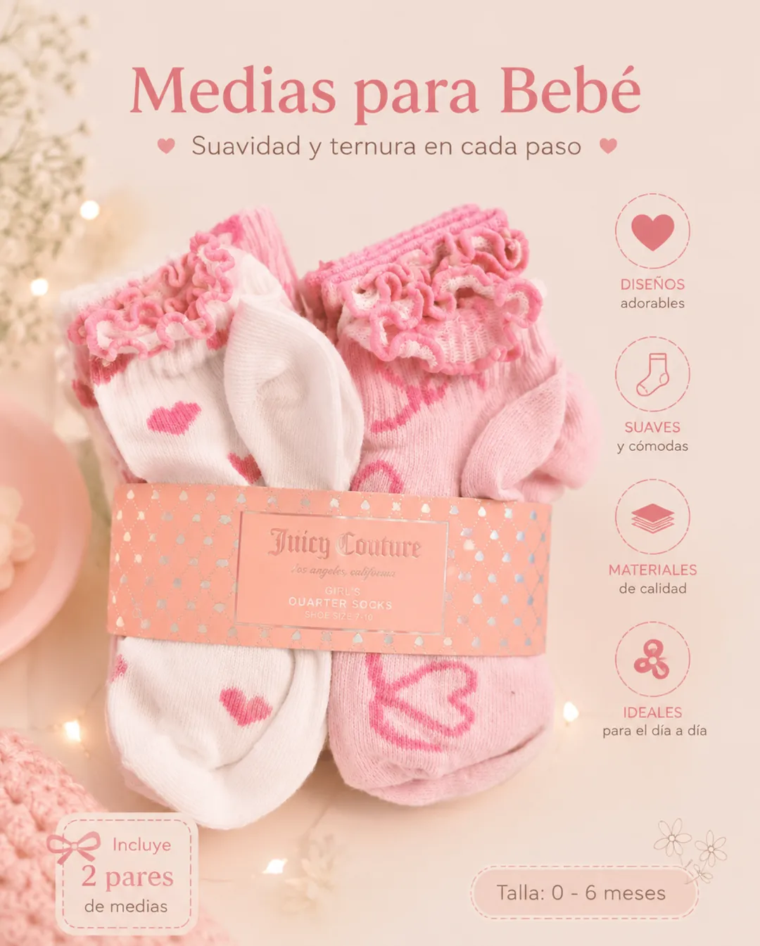 Set Medias Rosadas
