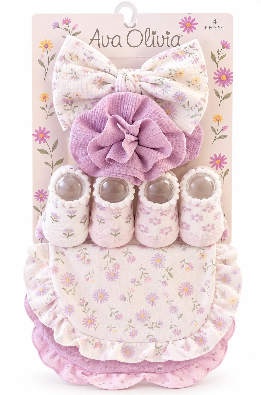 Set Medias Y Baberos Rosa