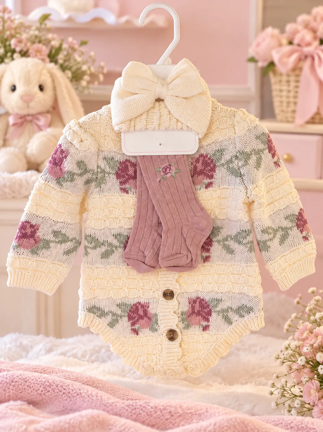 Set Tejido Rosas